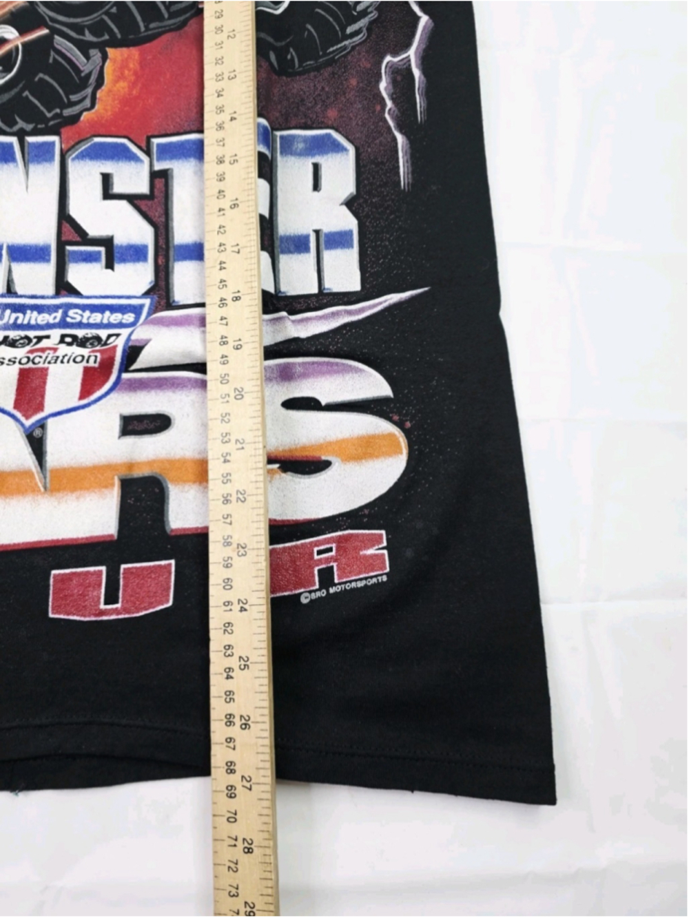 Rare Vintage Monster Wars Tour USA All Over Print Tee Hot Rod Black Size L - Picture 4 of 5